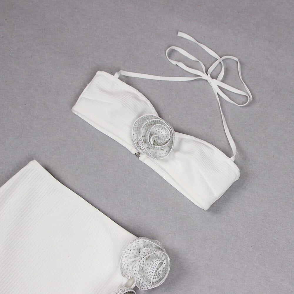 AIIZIE EMBELLISHED TOP WITH HIGH-LOW DRESS IN WHITE - product image