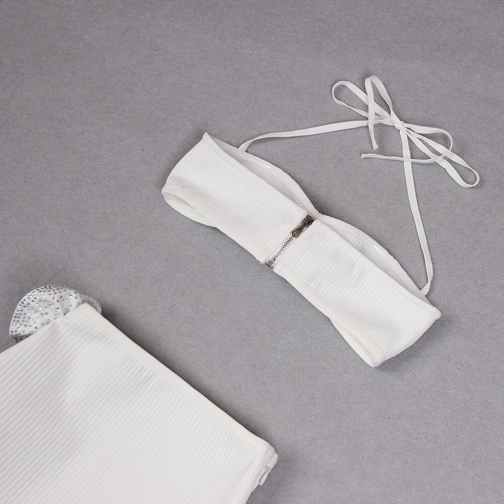 AIIZIE EMBELLISHED TOP WITH HIGH-LOW DRESS IN WHITE - product image