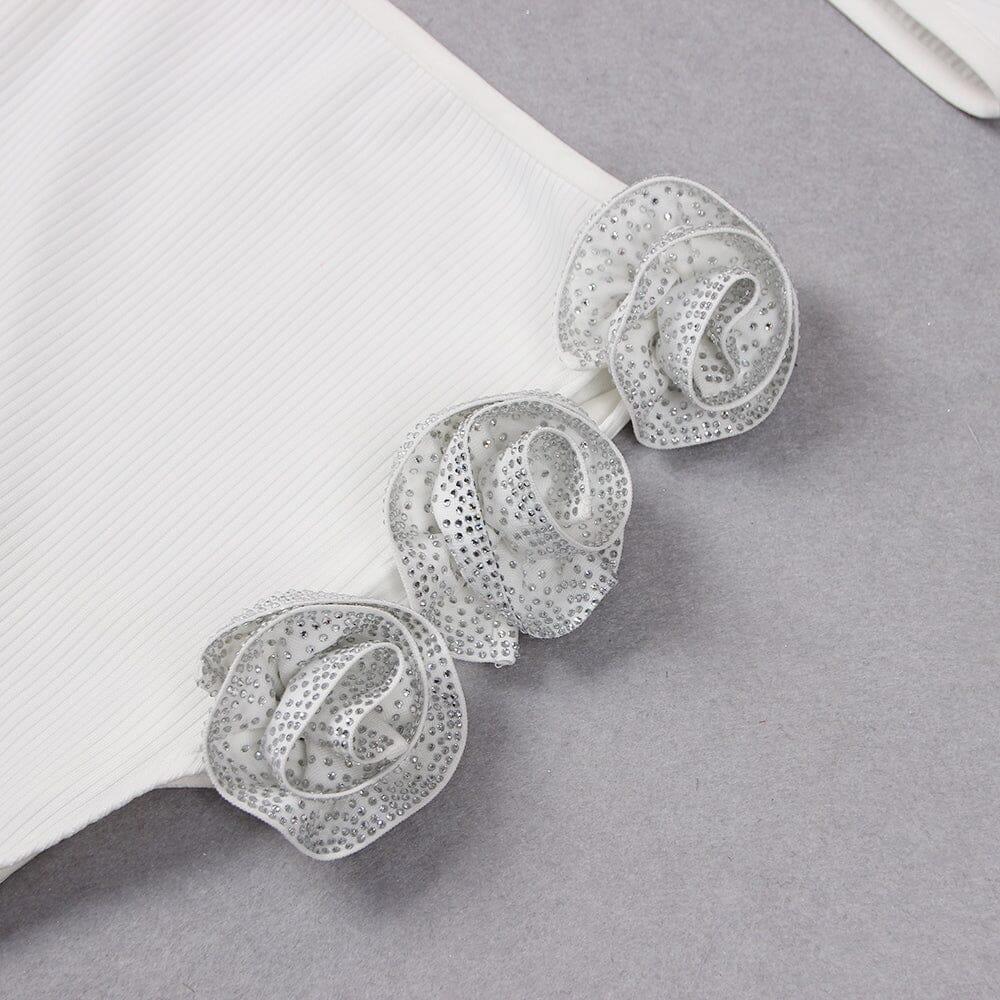 AIIZIE EMBELLISHED TOP WITH HIGH-LOW DRESS IN WHITE - product image