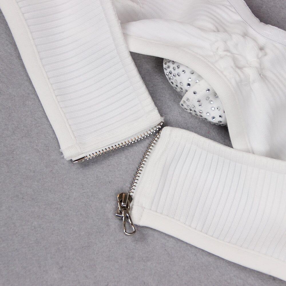 AIIZIE EMBELLISHED TOP WITH HIGH-LOW DRESS IN WHITE - product image