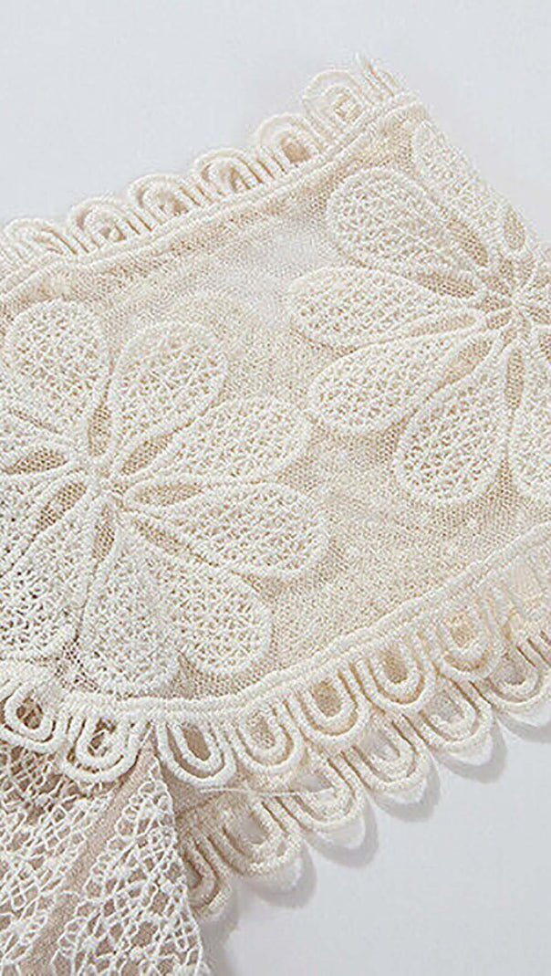 AIIZIE EMBROIDERY TIERED MIDI DRESS IN IVORY WHITE - product image