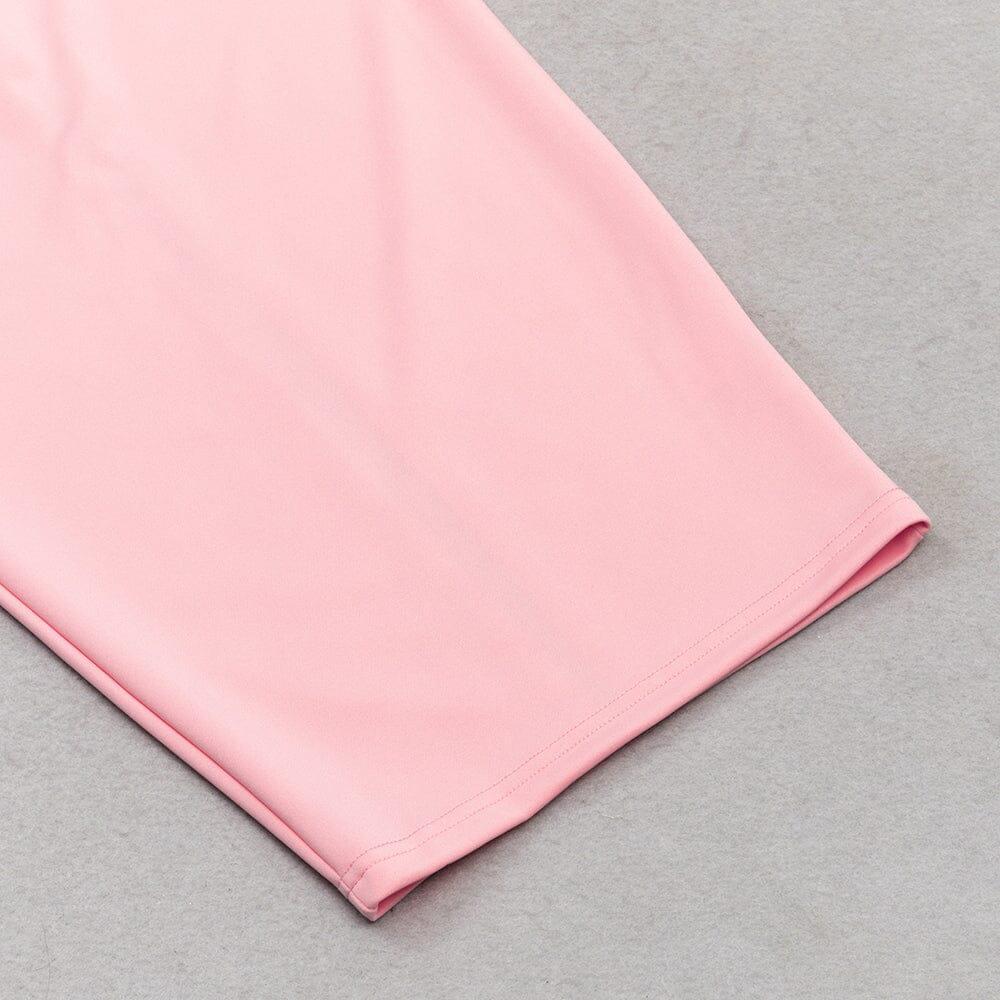AIIZIE SATIN STRAPY SPLIT MIDI DRESS IN PINK - product image
