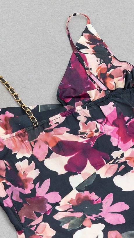 ABITO CAMICIA CON SPACCO E STAMPA FLOREALE