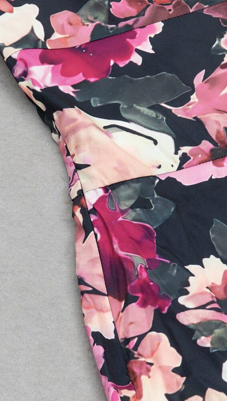 ABITO CAMICIA CON SPACCO E STAMPA FLOREALE