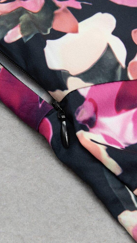 ABITO CAMICIA CON SPACCO E STAMPA FLOREALE