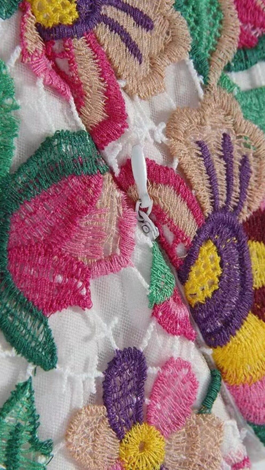 MINI ABITO IN PIZZO CON RICAMI FLOREALI