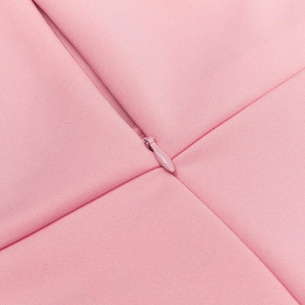 Satin Strapy Split Midi Dress in Pink