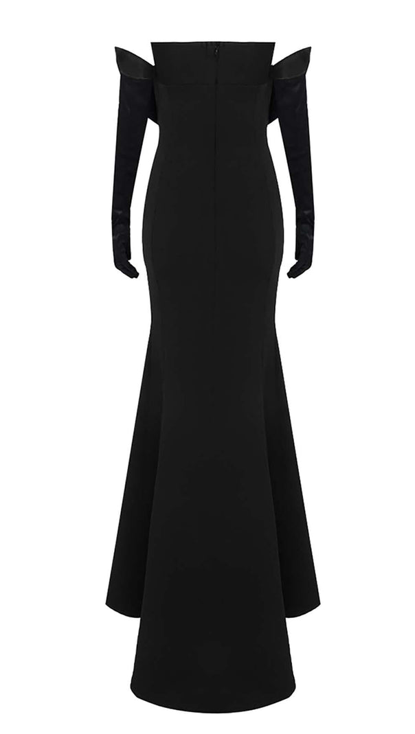 AIIZIE FLOWER STITCHING MAXI DRESS IN BLACK - product image