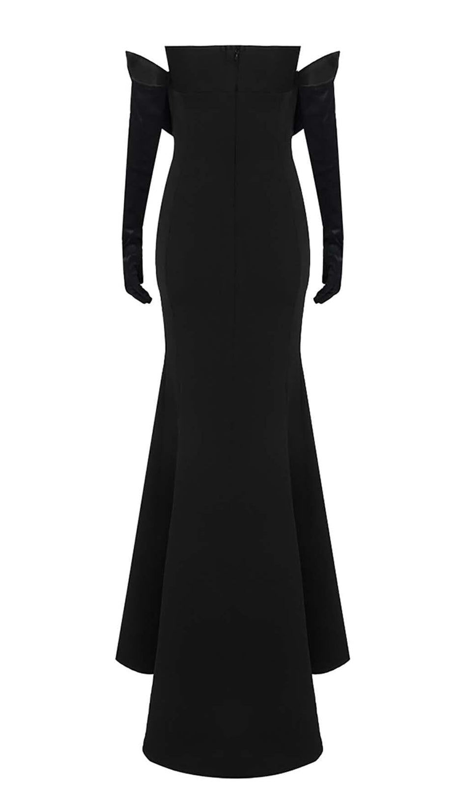 FLOWER STITCHING MAXI DRESS IN BLACK