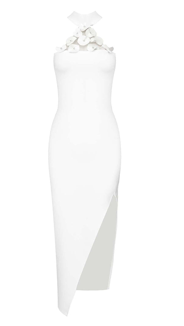 AIIZIE FLOWER-EMBELLISHED MIDI DRESS IN WHITE - product image