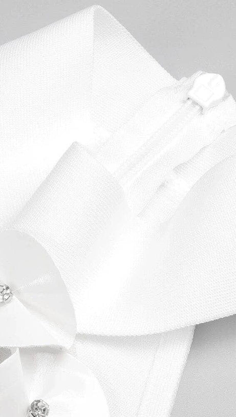 ABITO MIDI BIANCO CON DECORAZIONI A FIORI