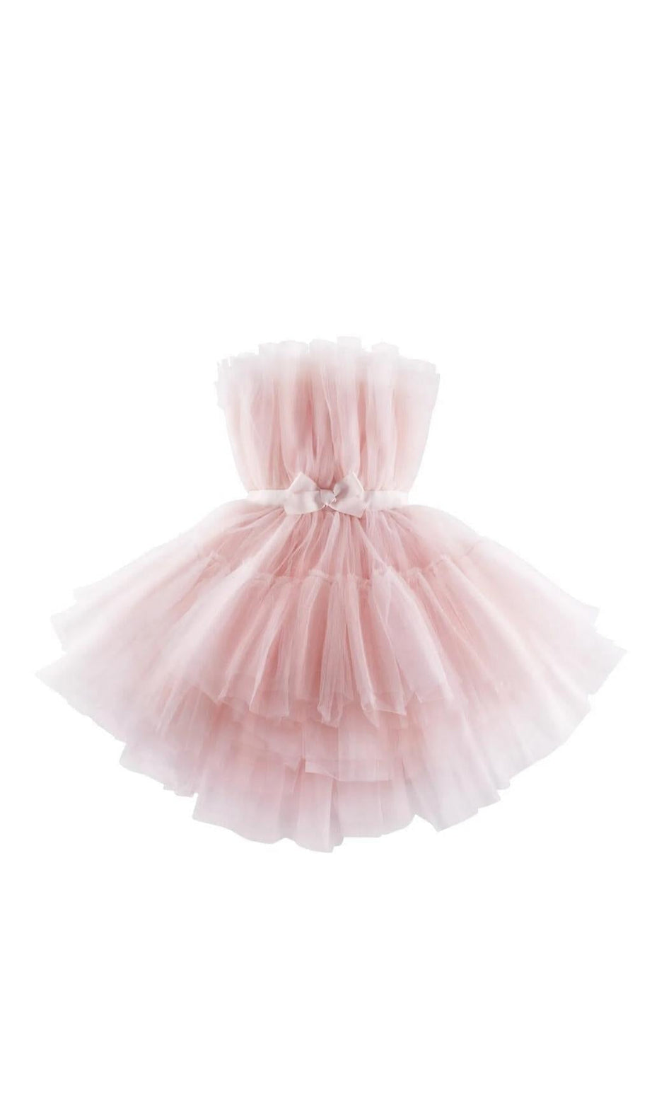 MINI ABITO A STRATI SENZA SPALLINE ROSA