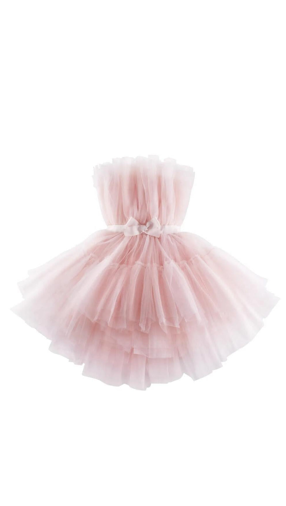MINI ABITO A STRATI SENZA SPALLINE ROSA