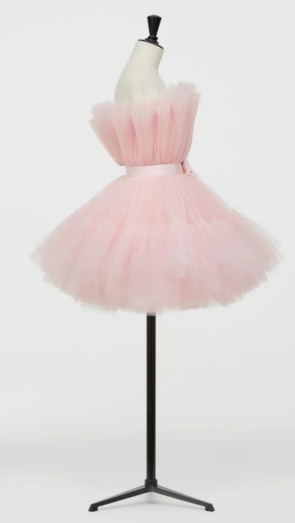 AIIZIE LAYERED STRAPLESS MINI DRESS IN PINK - product image