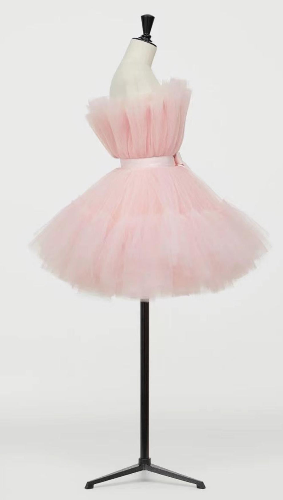 LAYERED STRAPLESS MINI DRESS IN PINK