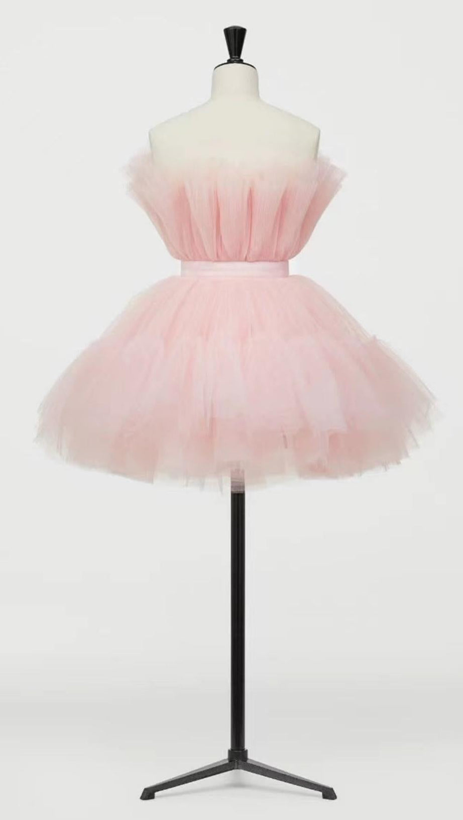 LAYERED STRAPLESS MINI DRESS IN PINK