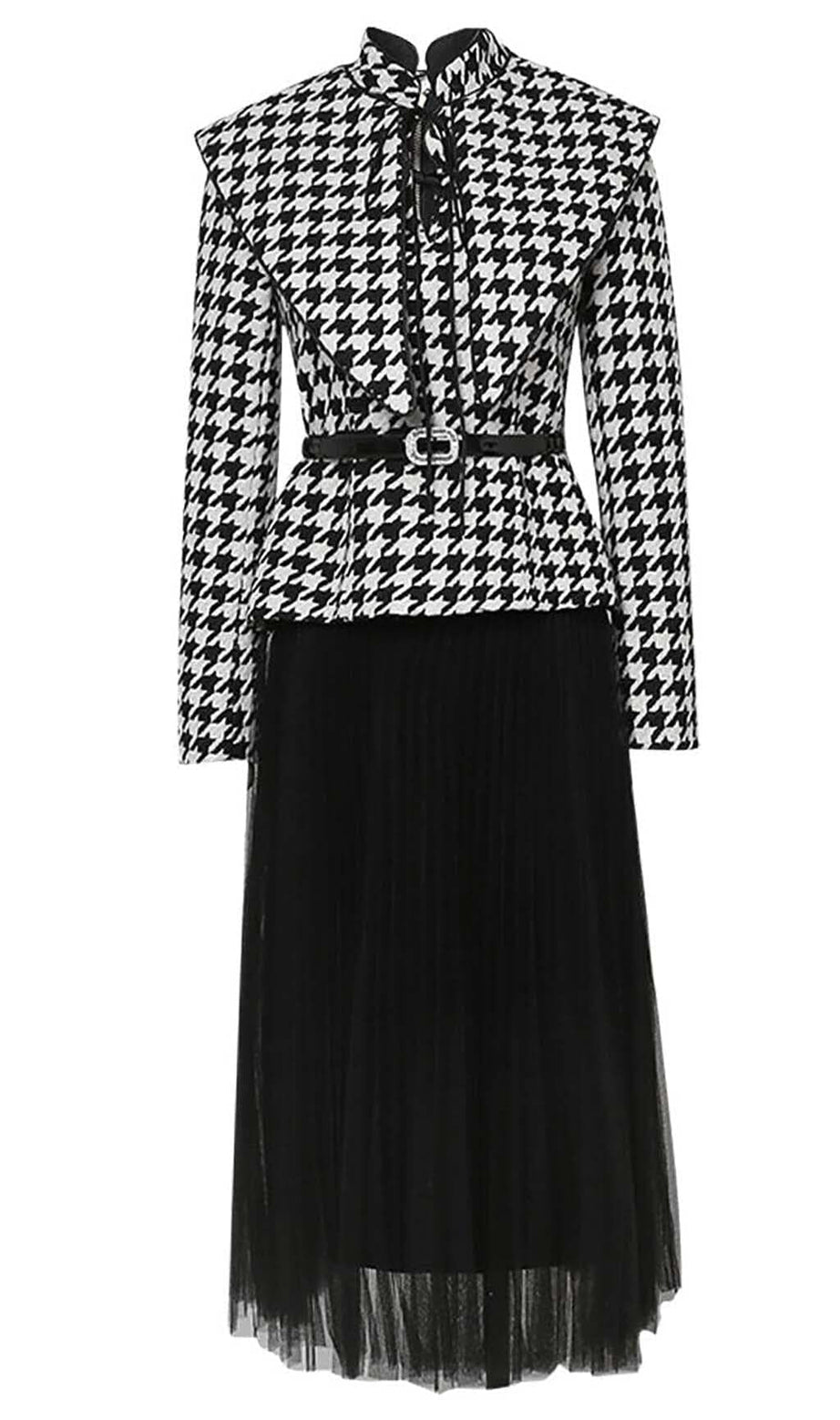 LANGÄRMELIGES JACKENKLEID MIT STEHKRAGEN