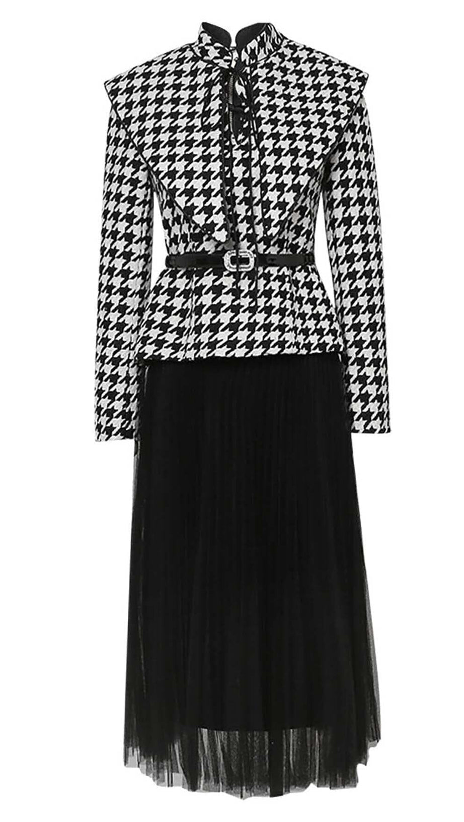 LANGÄRMELIGES JACKENKLEID MIT STEHKRAGEN