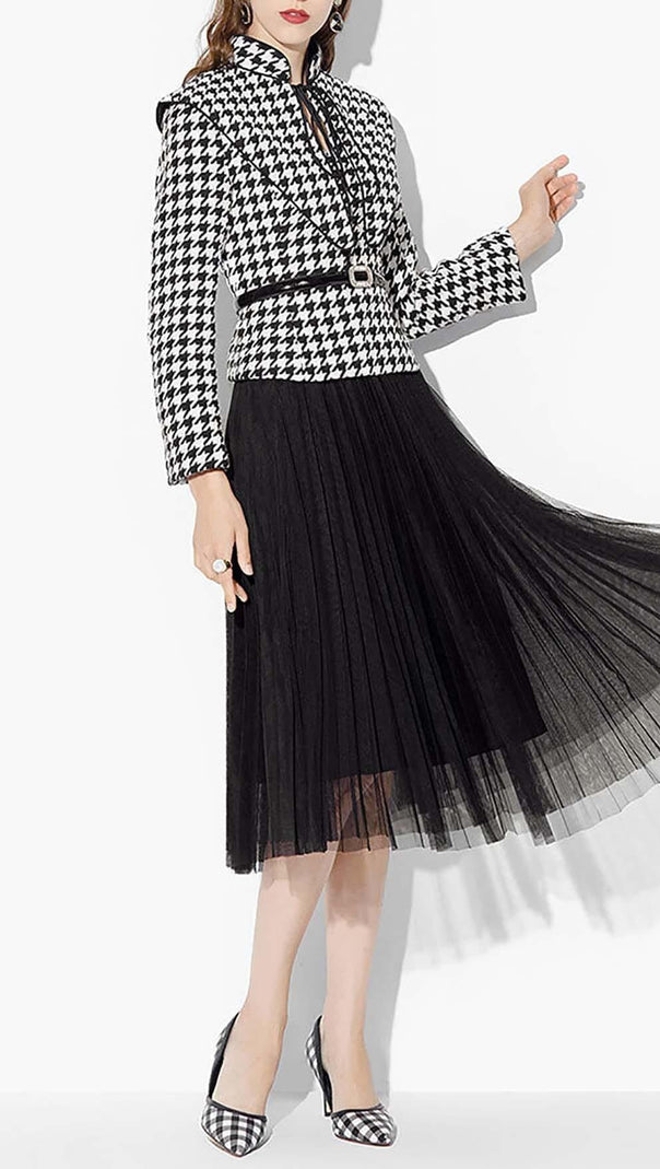 AIIZIE LONG-SLEEVE STAND COLLAR JACKET DRESS - product image