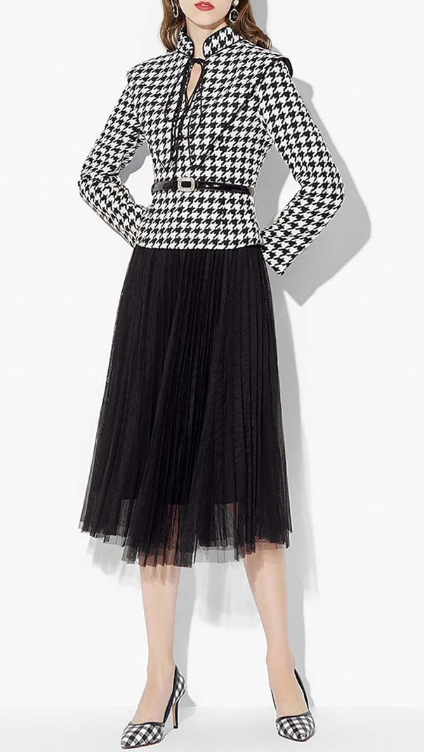 AIIZIE LONG-SLEEVE STAND COLLAR JACKET DRESS - product image