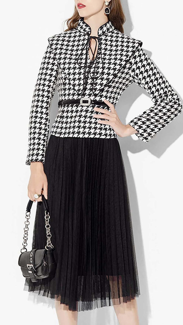 AIIZIE LONG-SLEEVE STAND COLLAR JACKET DRESS - product image