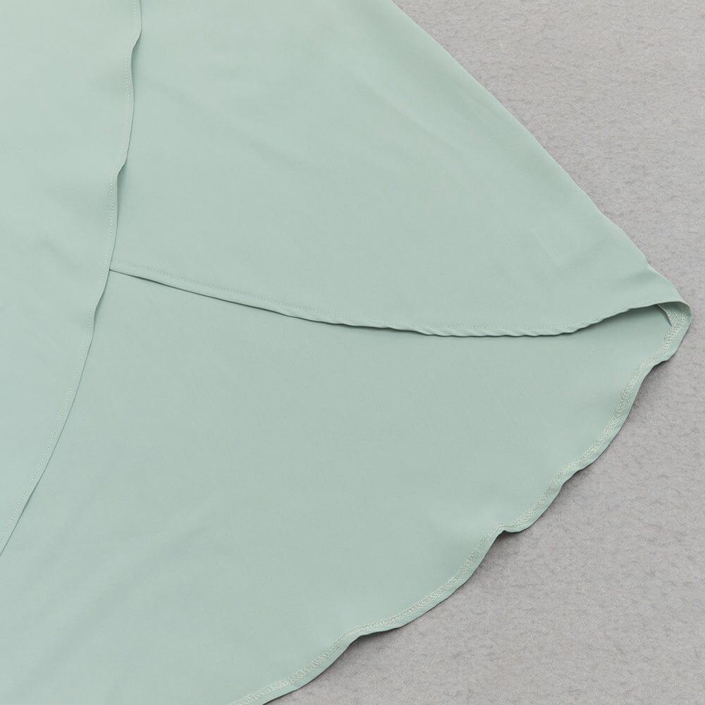 AIIZIE ONE SHOULDER RUCHED MIDI DRESS IN MINT - product image