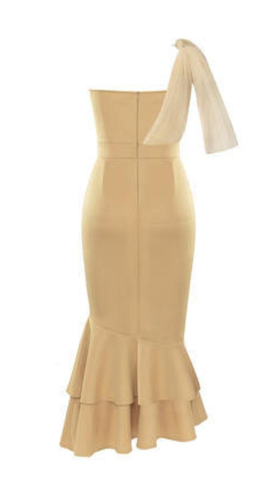 ABITO MIDI A SIRENA MONOSPALLA IN CACHI