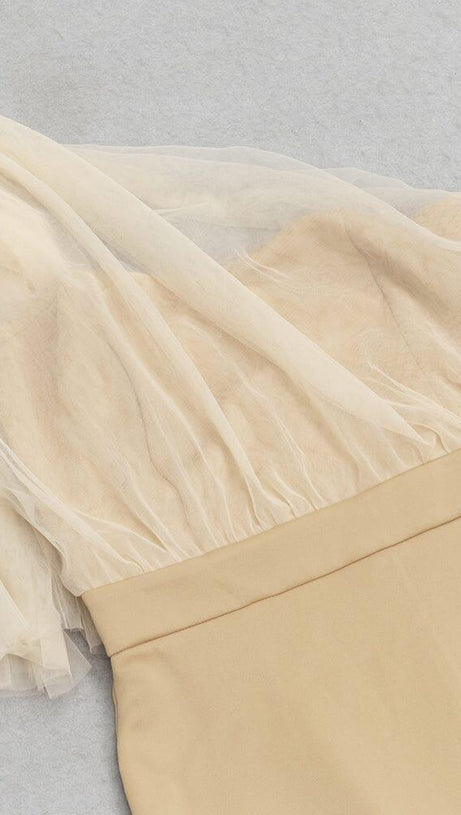 ABITO MIDI A SIRENA MONOSPALLA IN CACHI