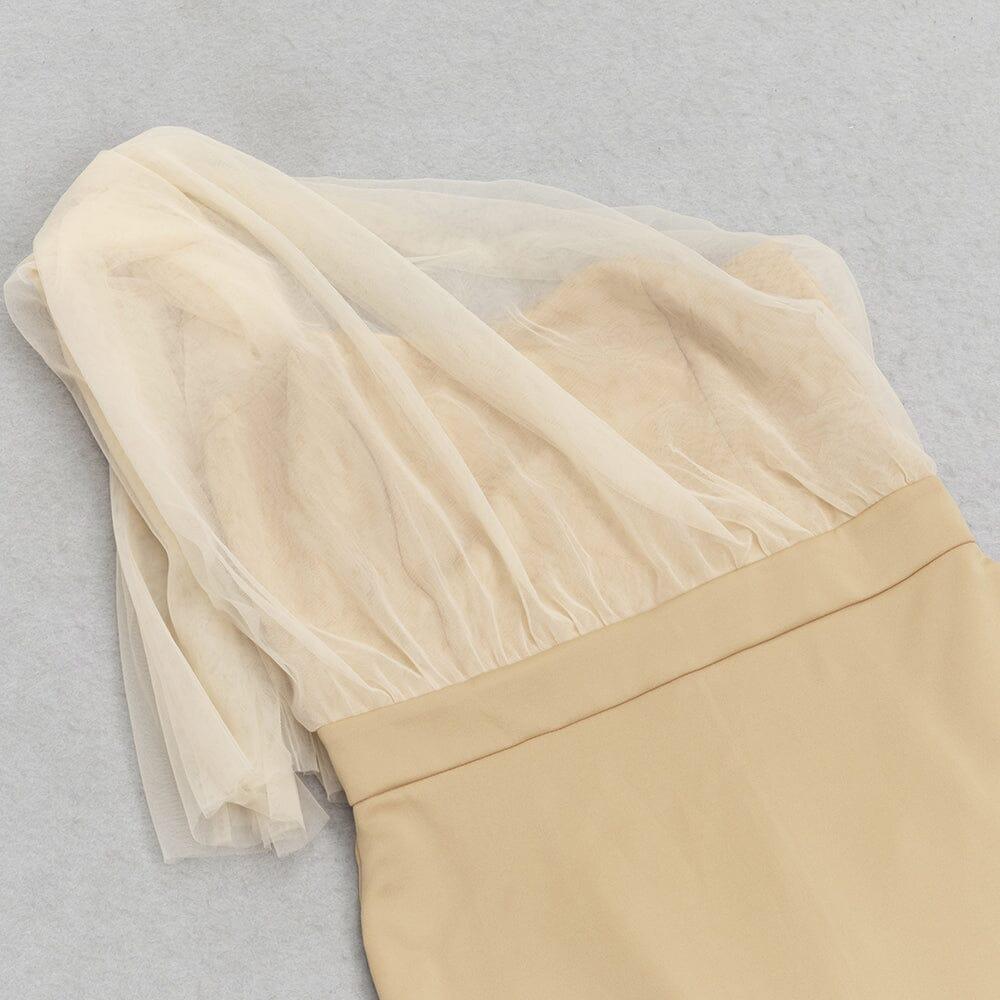 AIIZIE ONE-SHOULDER MERMAID MIDI DRESS IN KHAKI - product image