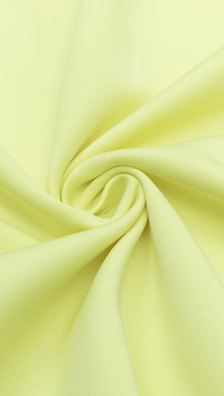 ABITO MIDI IN RASO CON SCOLLO A V E TAGLIO GIALLO