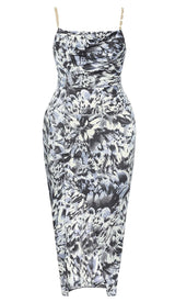 PLUS SIZE ALLOVER PRINT CAMI MIDI DRESS