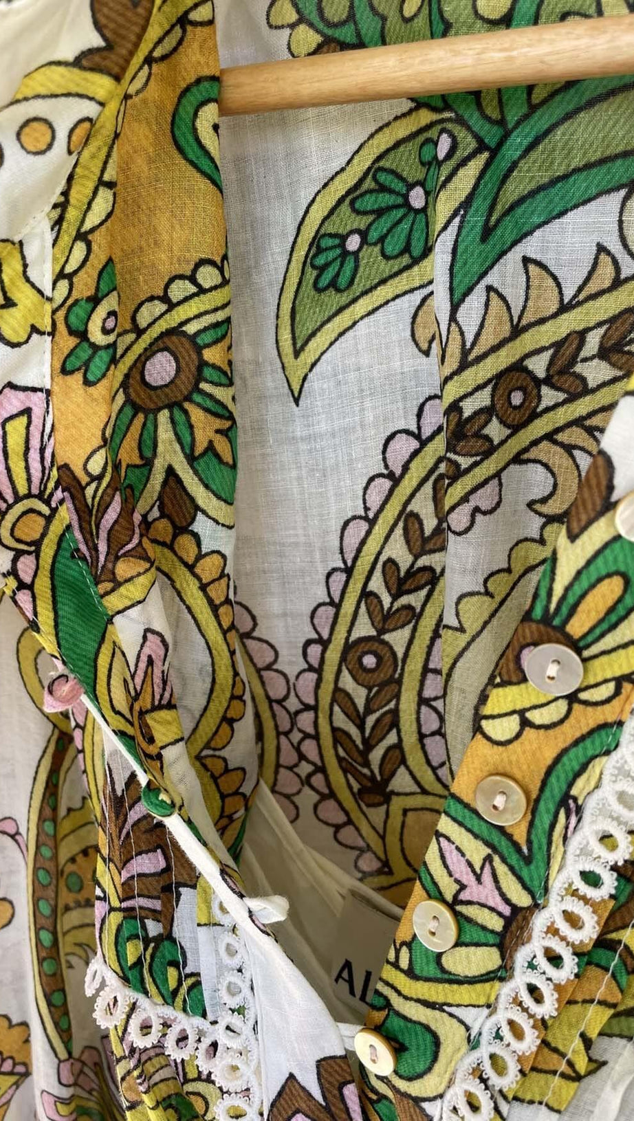 RUFFLE PAISLEY PRINT MINI DRESS