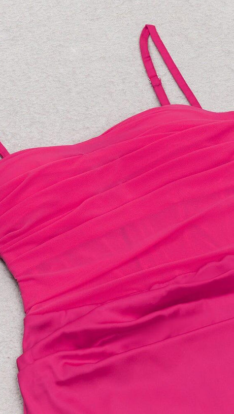 ABITO CORSETTO CON SPALLINE IN RASO ROSSO