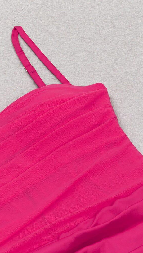 ABITO CORSETTO CON SPALLINE IN RASO ROSSO