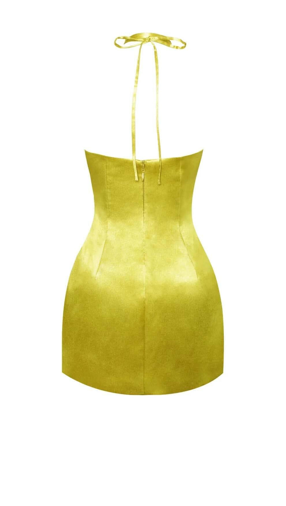 ABITO CON SCOLLO ALL'AMERICANO E SPALLINE IN RASO ORO