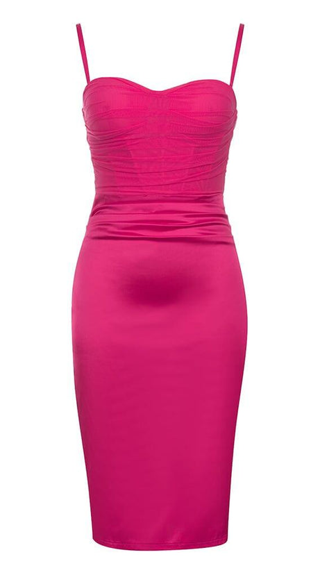 ABITO CORSETTO CON SPALLINE IN RASO ROSSO