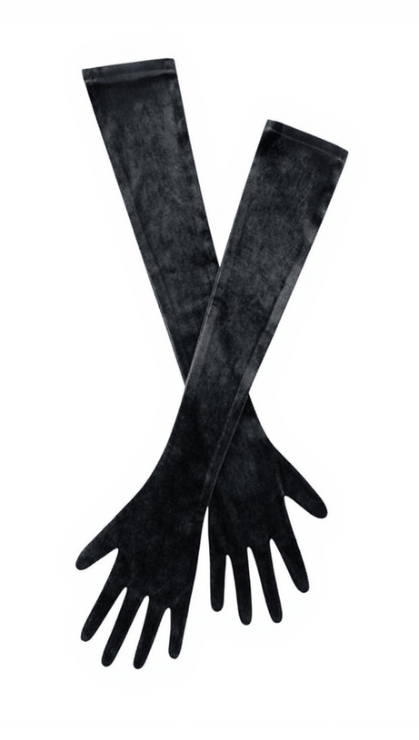 VELVET GLOVES IN BLACK