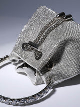 Mattea Crystal Embellished Bucket Bag In Silver