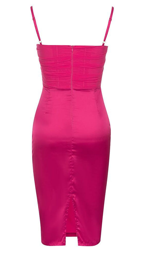 ABITO CORSETTO CON SPALLINE IN RASO ROSSO