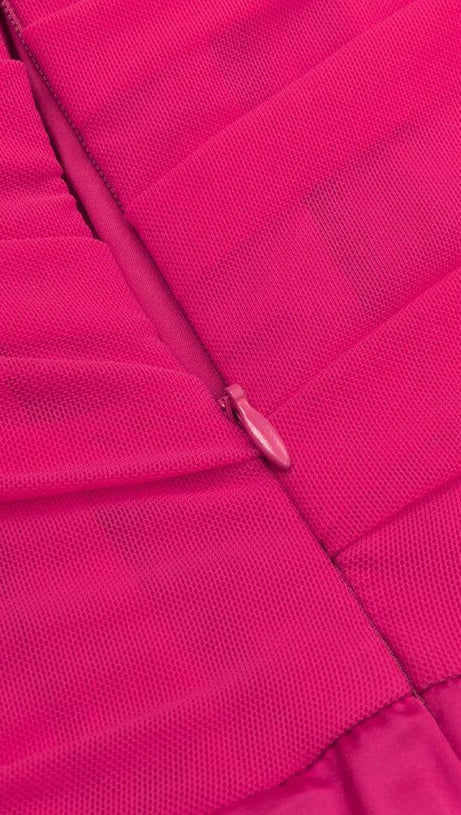 ABITO CORSETTO CON SPALLINE IN RASO ROSSO