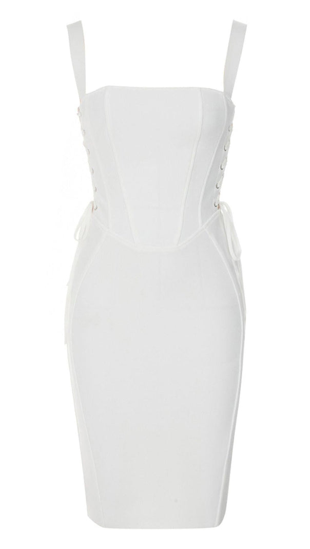 AIIZIE STRAPY HIP WRAP MIDI DRESS IN WHITE - product image