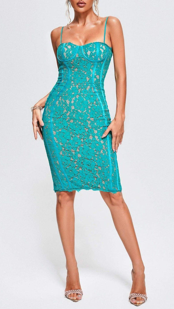 AIIZIE STRAPPY LACE MIDI DRESS - product image