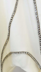 WAVY STRASS JACKET DRESS IN WHITE