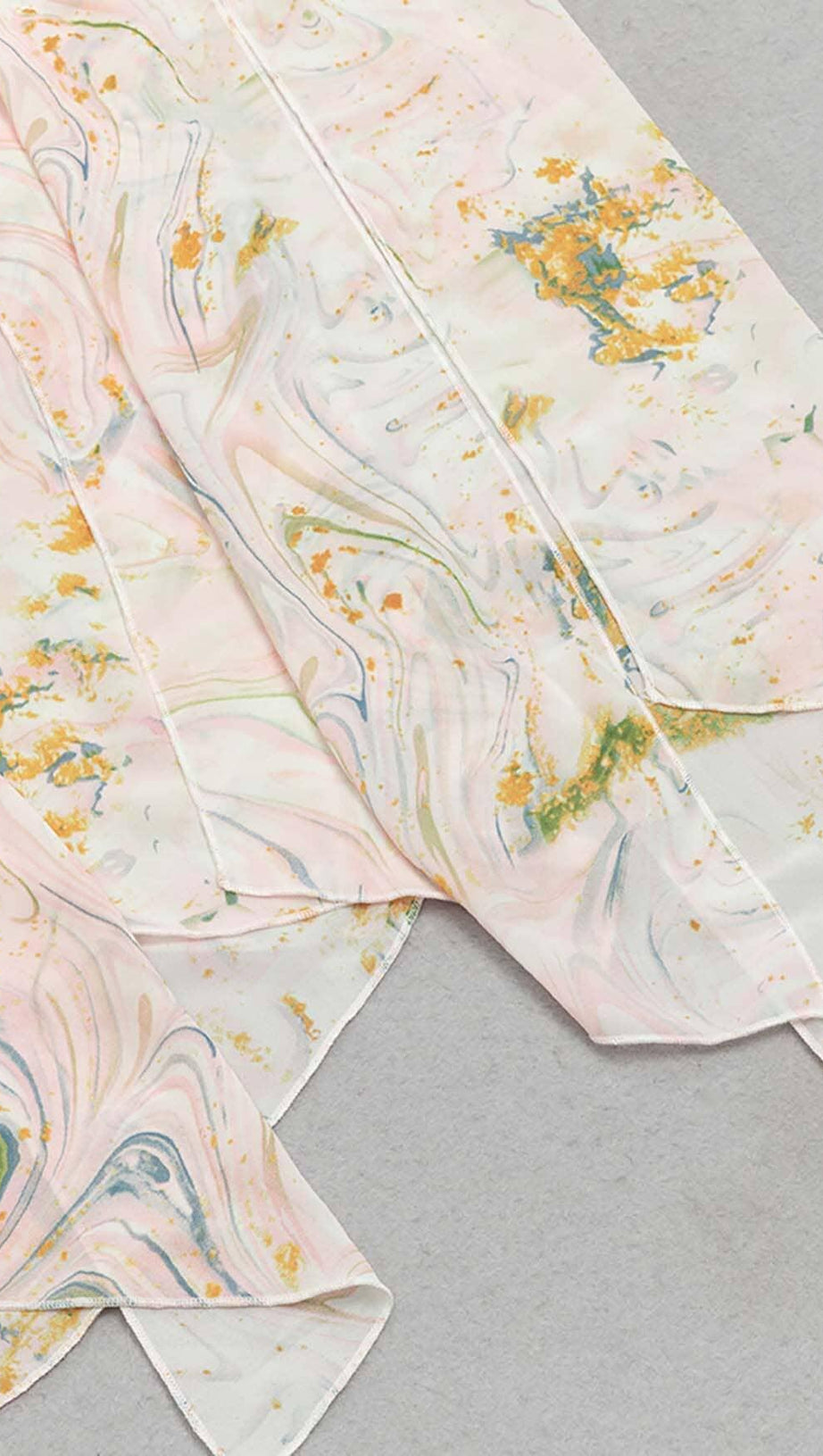 ALLOVER PRINT SPLIT THIGH BACKLESS DRESS