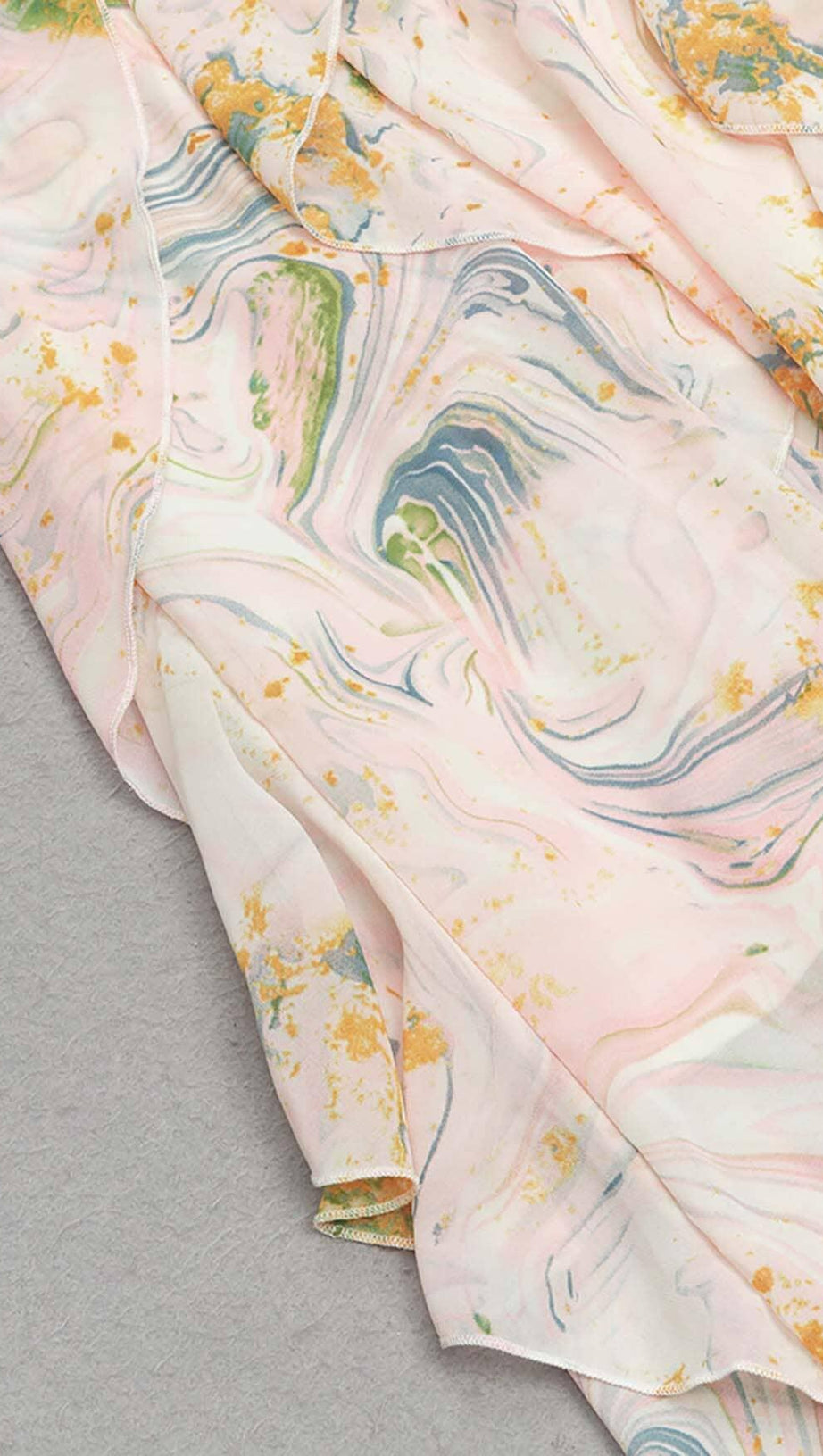 ALLOVER PRINT SPLIT THIGH BACKLESS DRESS