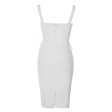 STRAPY HIP WRAP MIDI DRESS IN WHITE