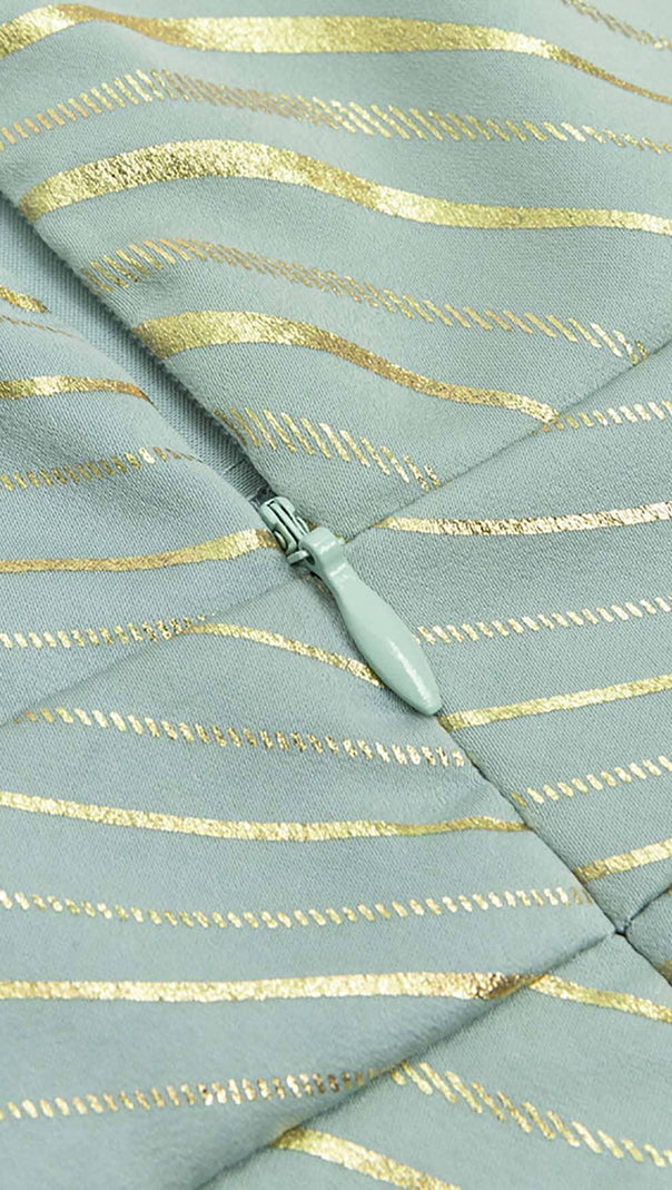 AIIZIE BAROQUE STRIPE MIDI DRESS IN BALLAD BLUE - product image