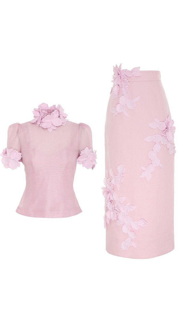 AIIZIE BETTY FLORAL APPLIQUÉD MESH DRESS - product image