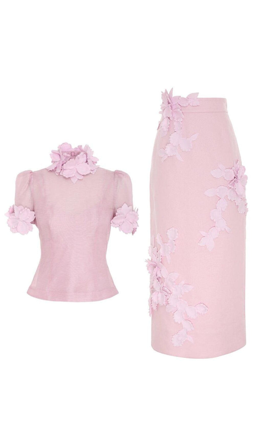 AIIZIE BETTY FLORAL APPLIQUÉD MESH DRESS - product image