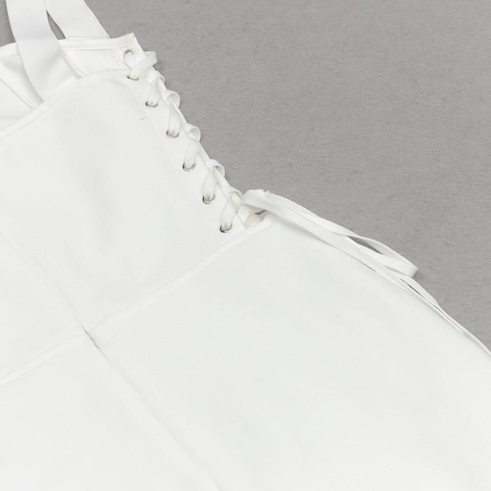 AIIZIE STRAPY HIP WRAP MIDI DRESS IN WHITE - product image